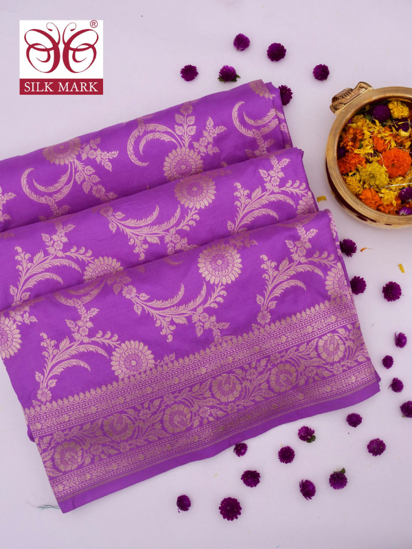 Banarasi Katan Silk Saree with Jangla Jaal and Cutwork Weave By Kalakari
