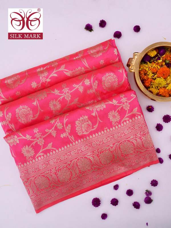 Banarasi Katan Silk Saree with Jangla Jaal and Cutwork Weave