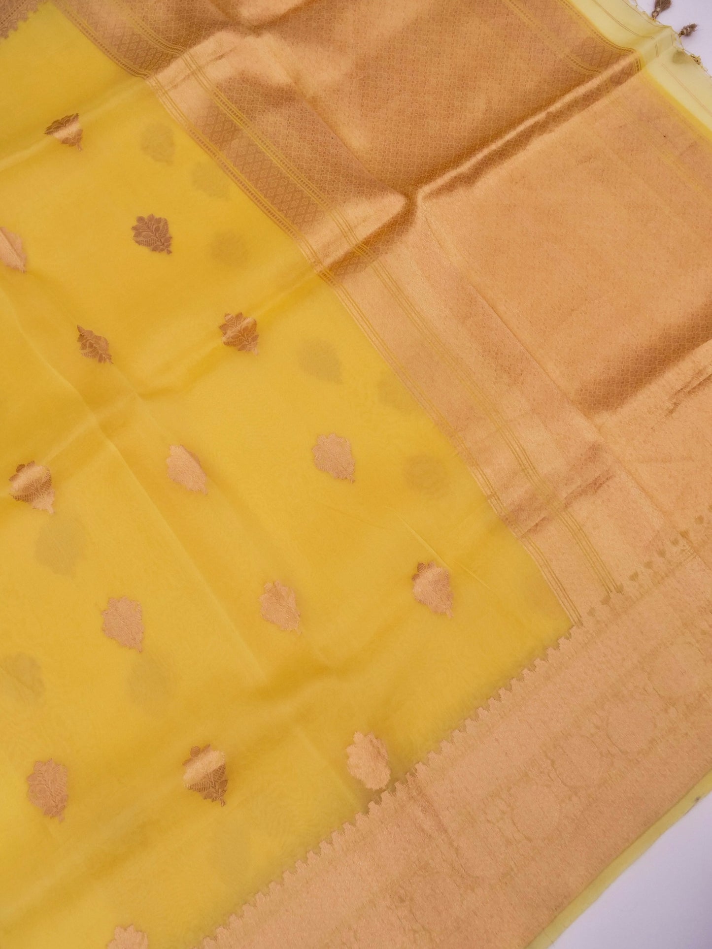 Handloom Banarasi Pure Kora Organza Saree with Kadhwa Buti Weaving