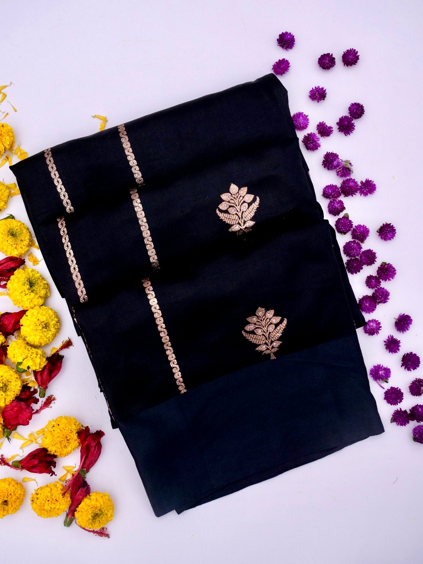 Pure Banarasi R Mango Katan Silk Saree with Kadhwa Buti By Kalakari