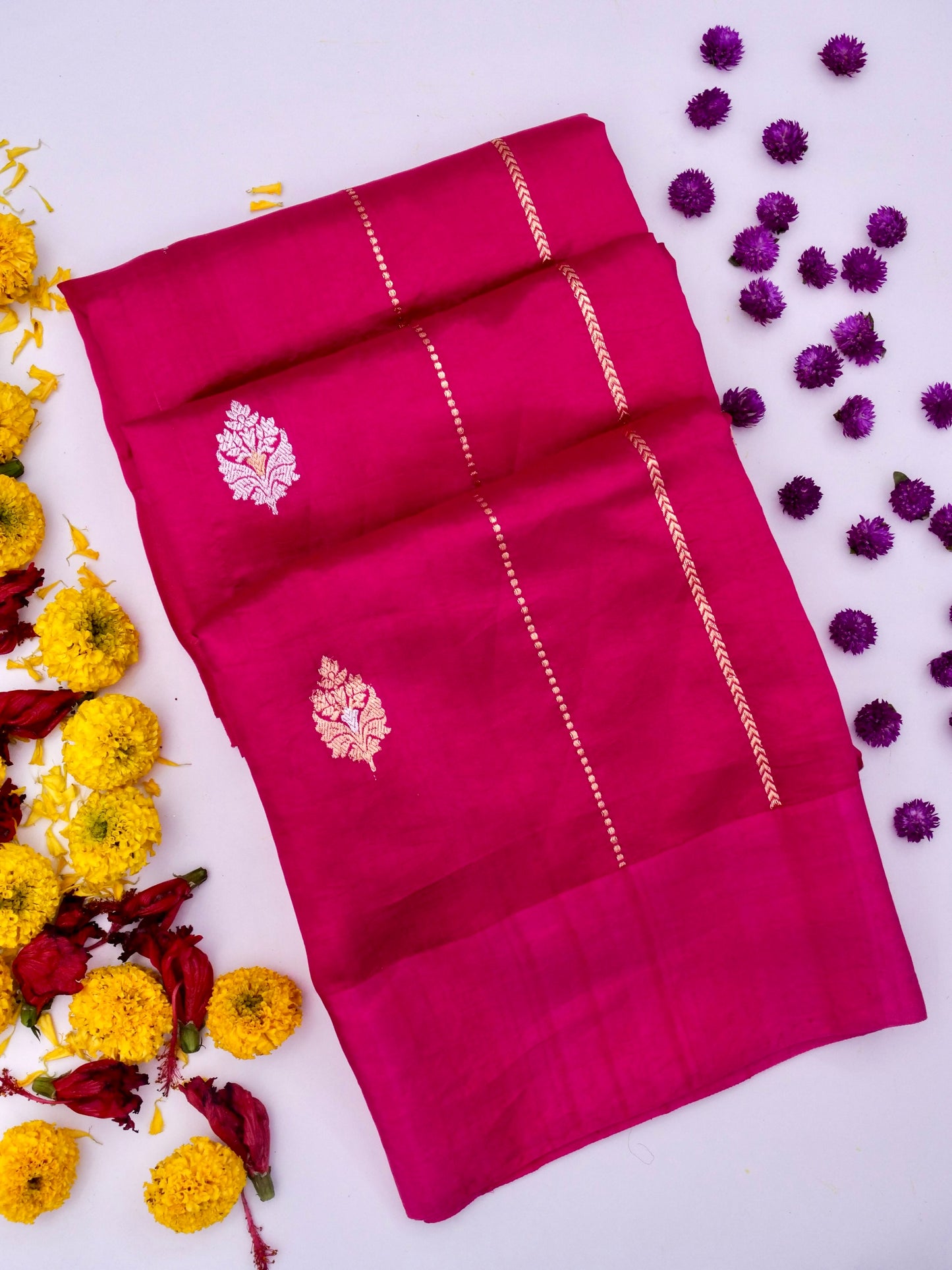 Pure Banarasi Mango Katan Silk Saree with Full Kadhwa Buti By Kalakari