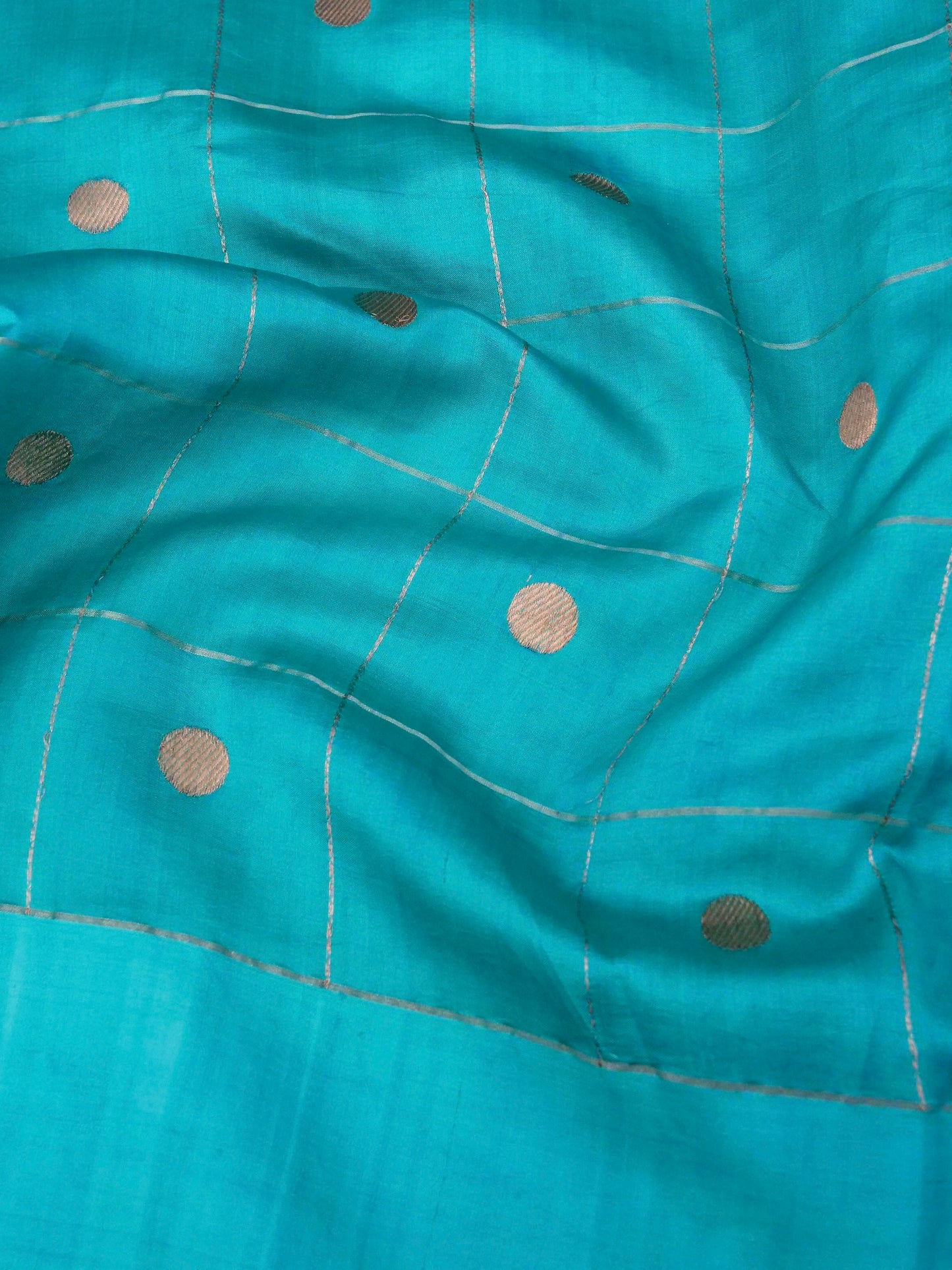 Pure Sky Blue Banarasi Mango Katan Silk Saree with Kadhwa Buti