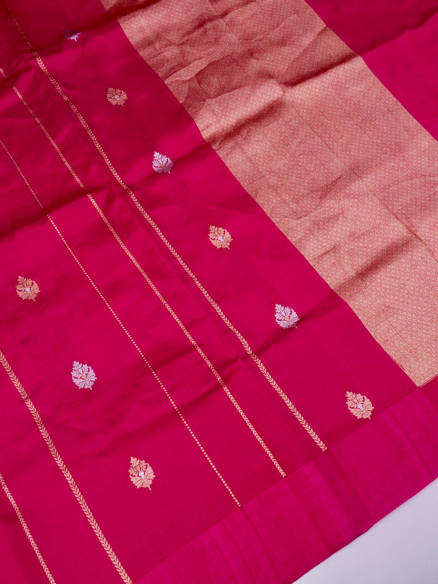 Pure Banarasi Mango Katan Silk Saree with Full Kadhwa Buti