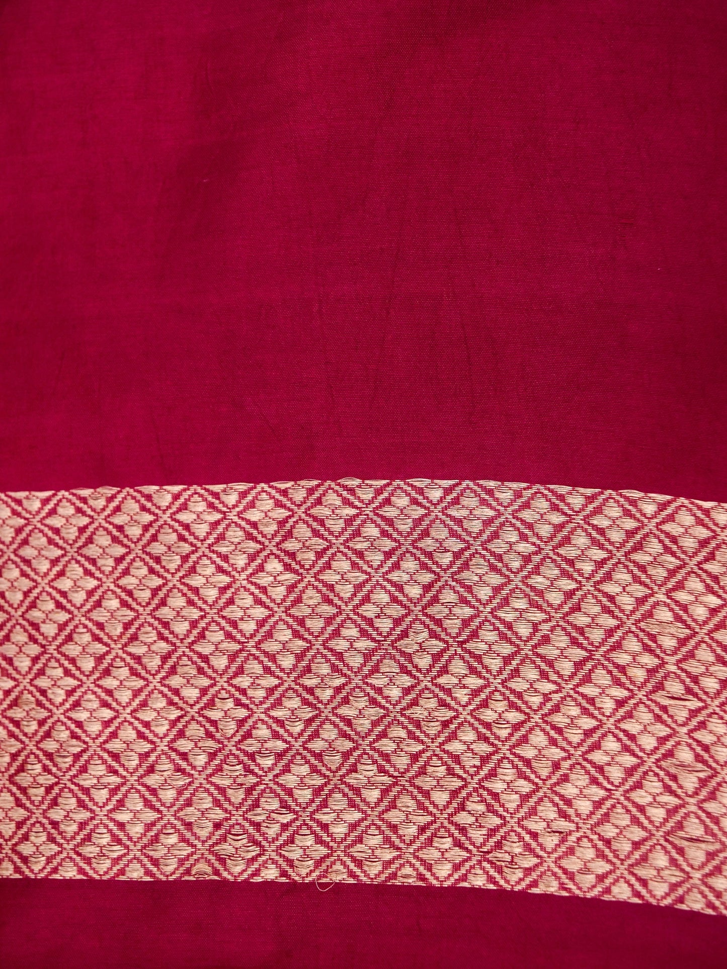 Pure Maroon Banarasi Mango Katan Silk Saree with Kadhwa Buti