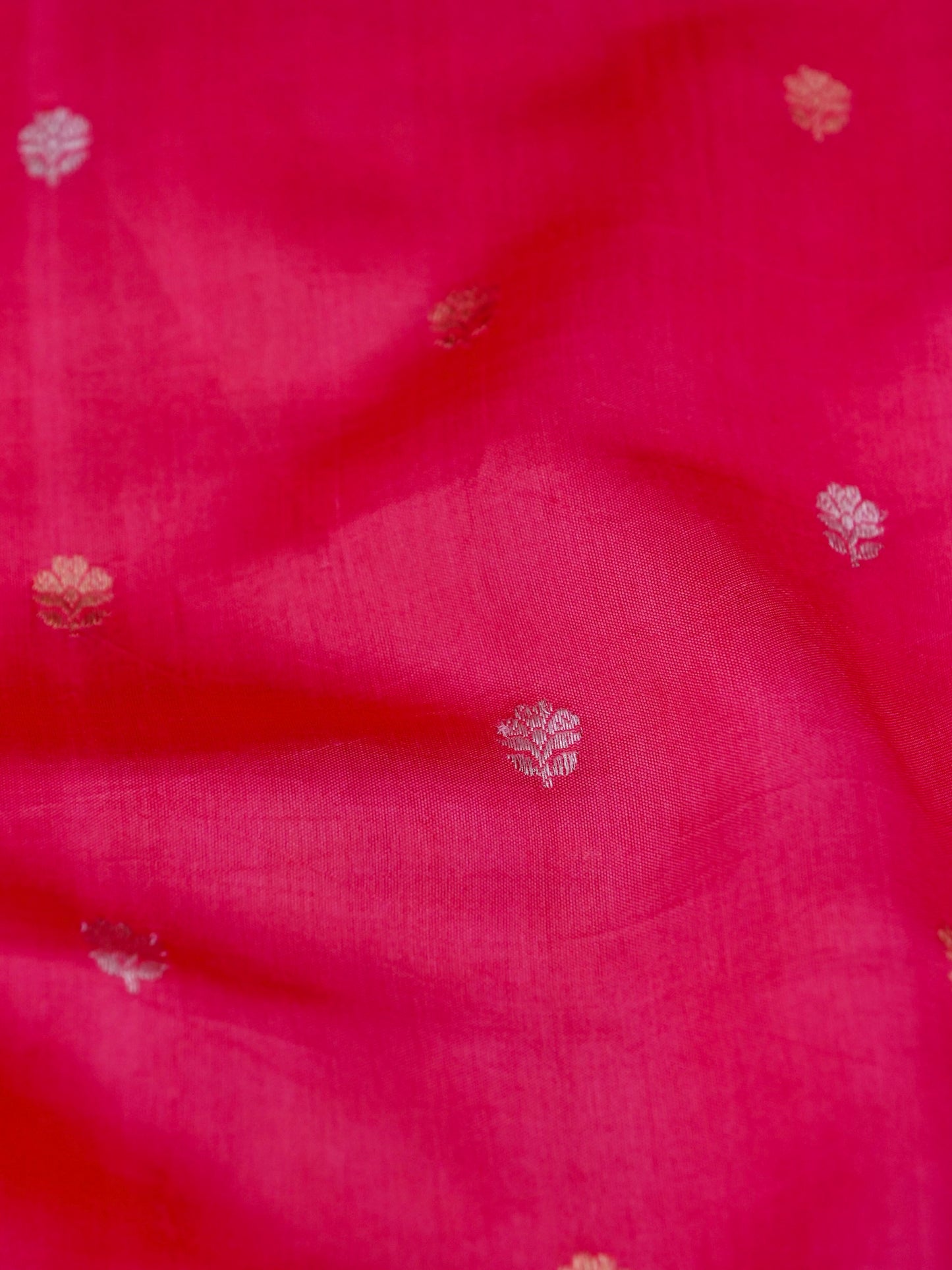 Pure Pink Banarasi Mango Katan Silk Saree With Kadhwa Buti Work
