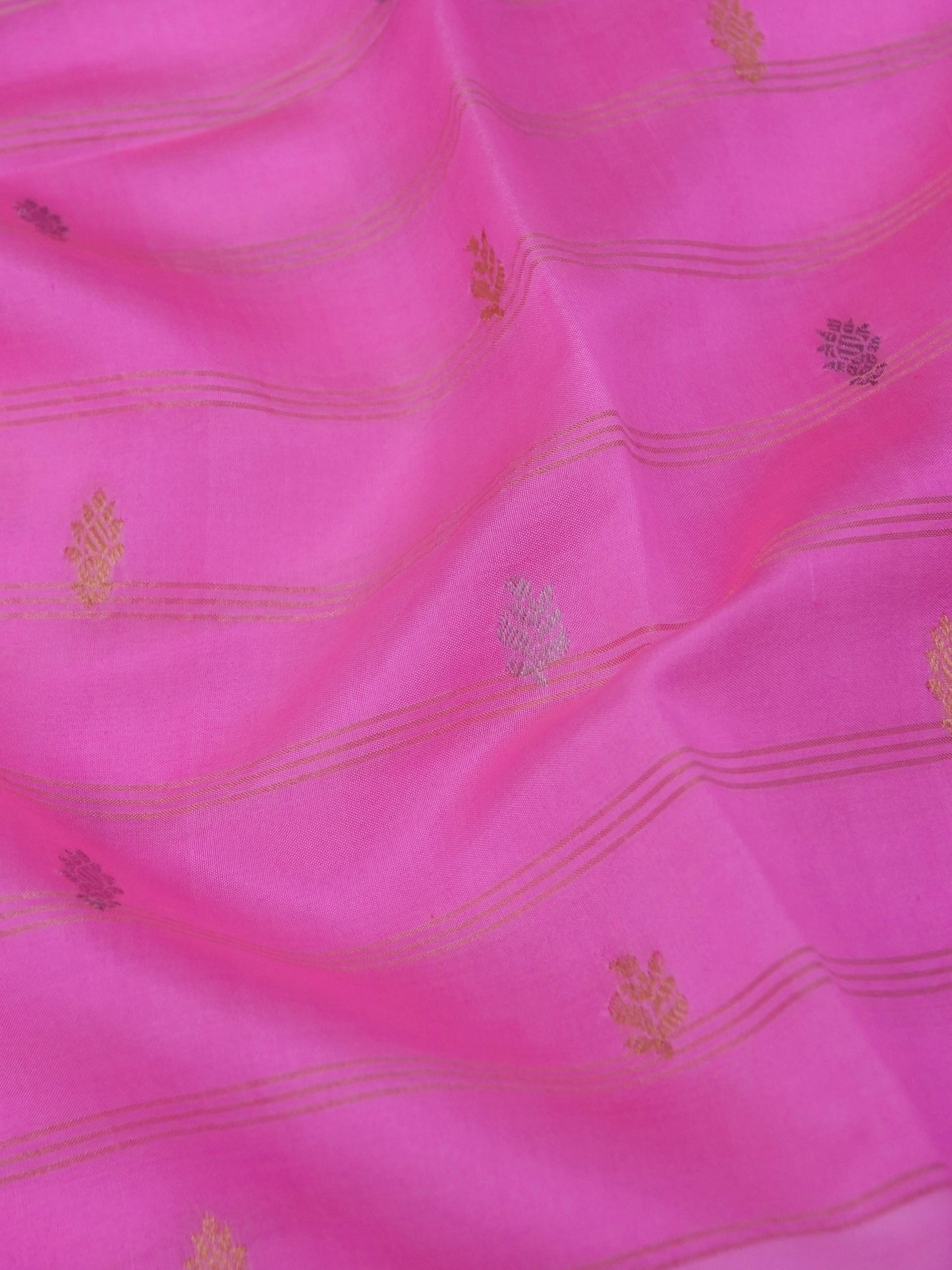 Pure Pink Banarasi Mango Katan Silk Saree with Kadhwa Buti Work