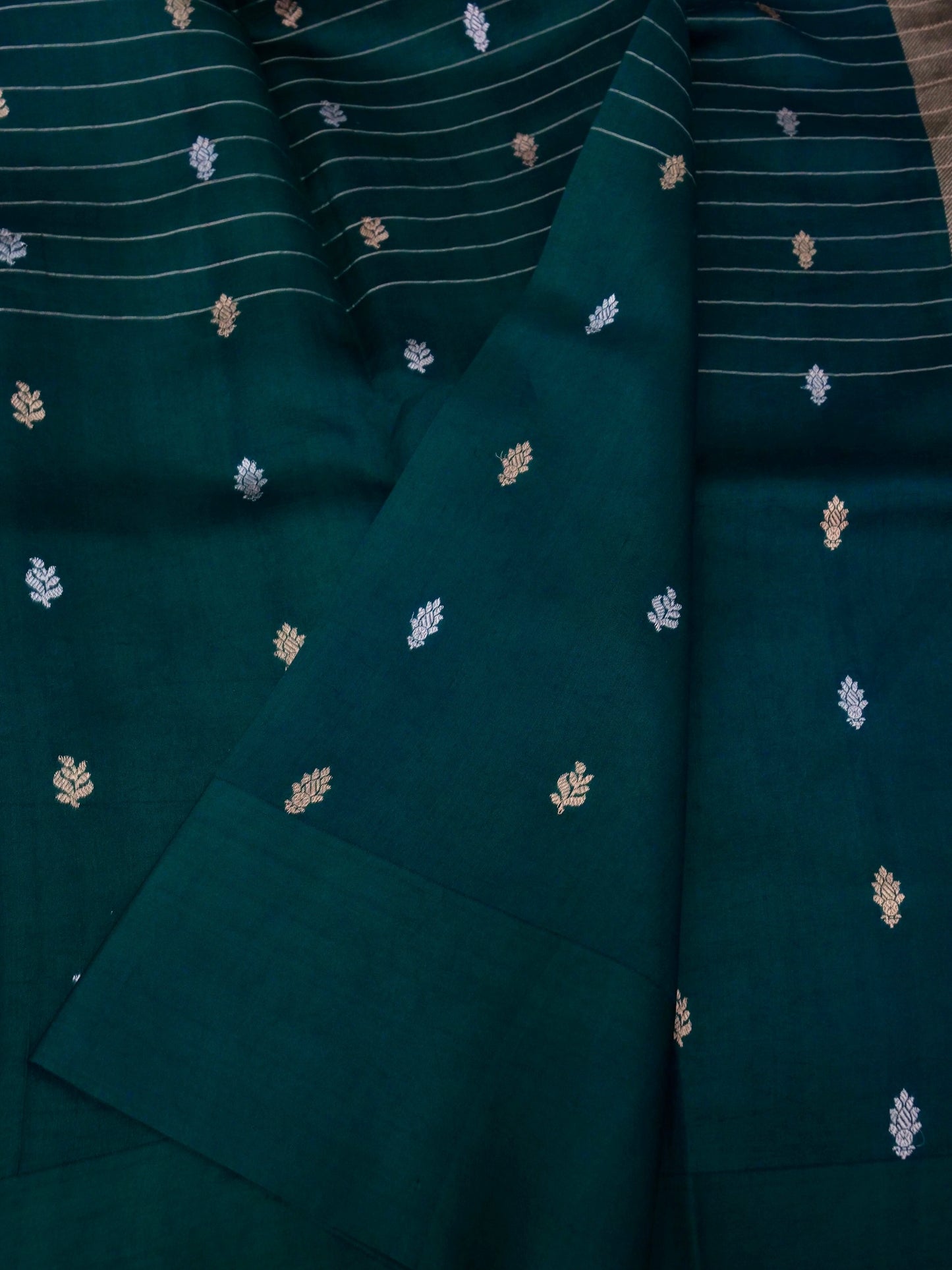 Pure Banarasi Mango Katan Silk Saree with Full Kadhwa Buti