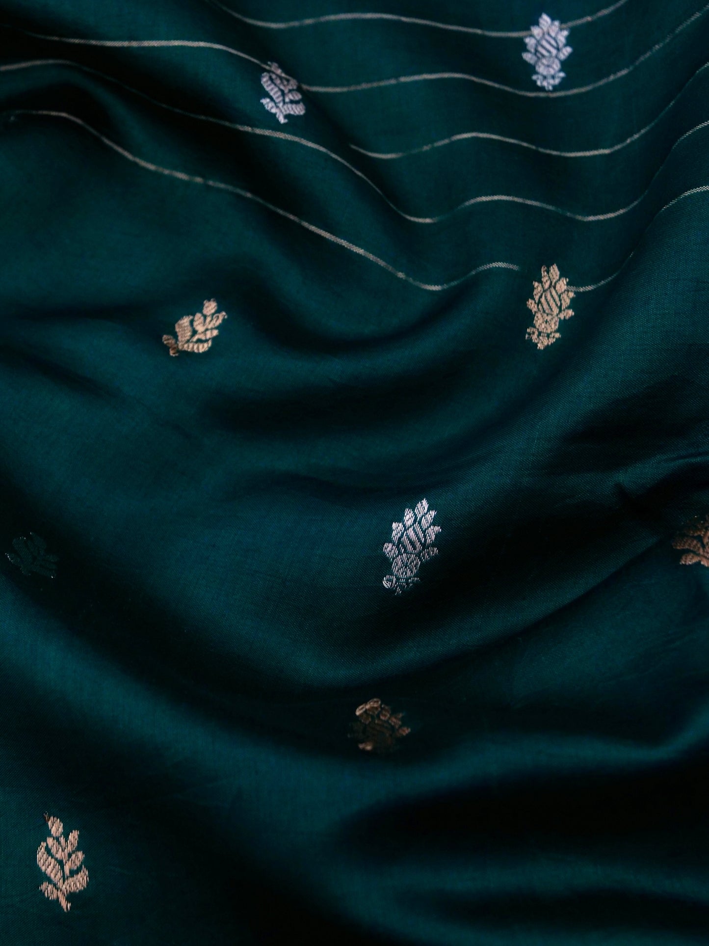 Pure Banarasi Mango Katan Silk Saree with Full Kadhwa Buti