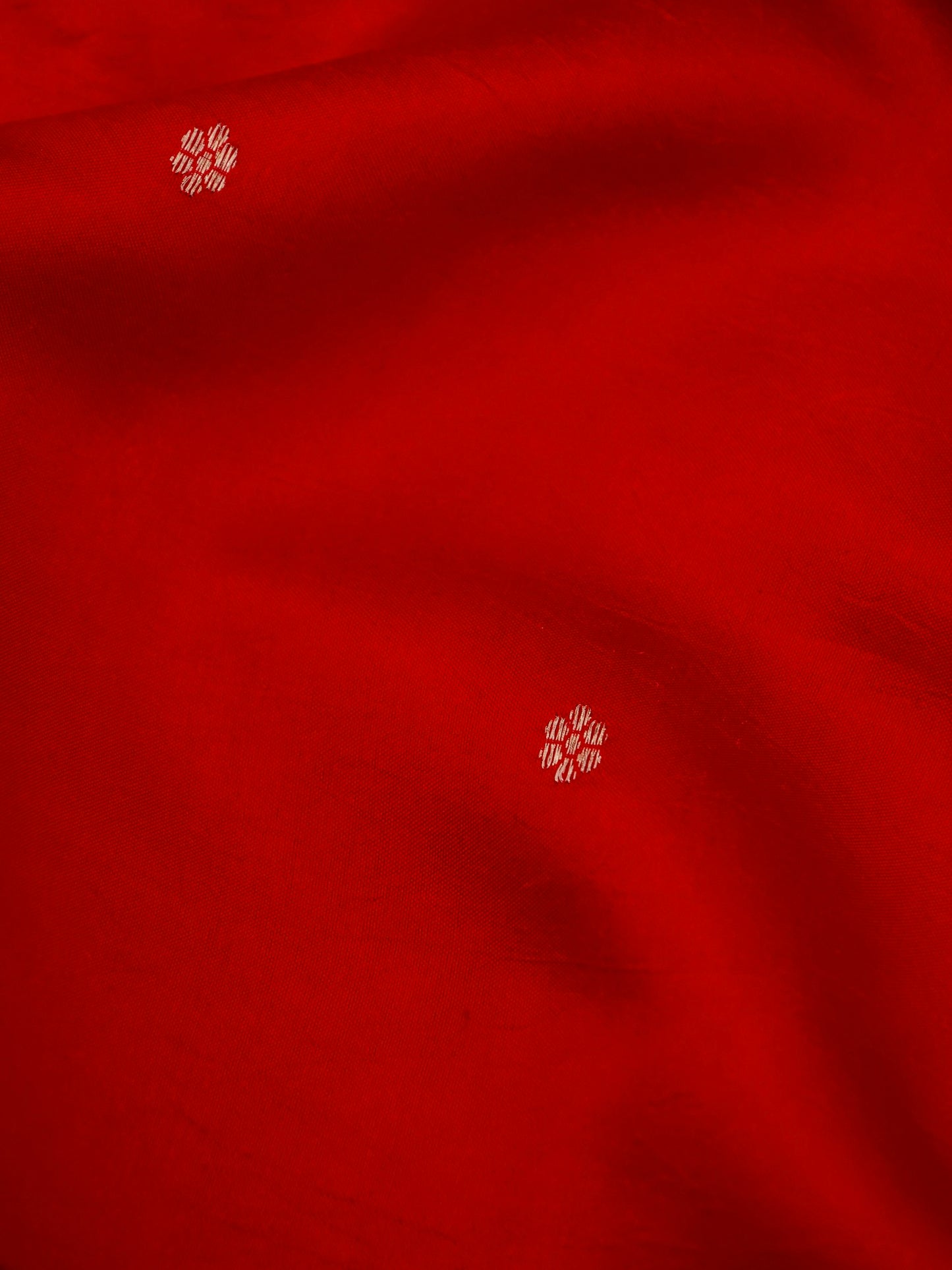 Pure Red Banarasi Mango Katan Silk Saree With Kadhwa Buti Work
