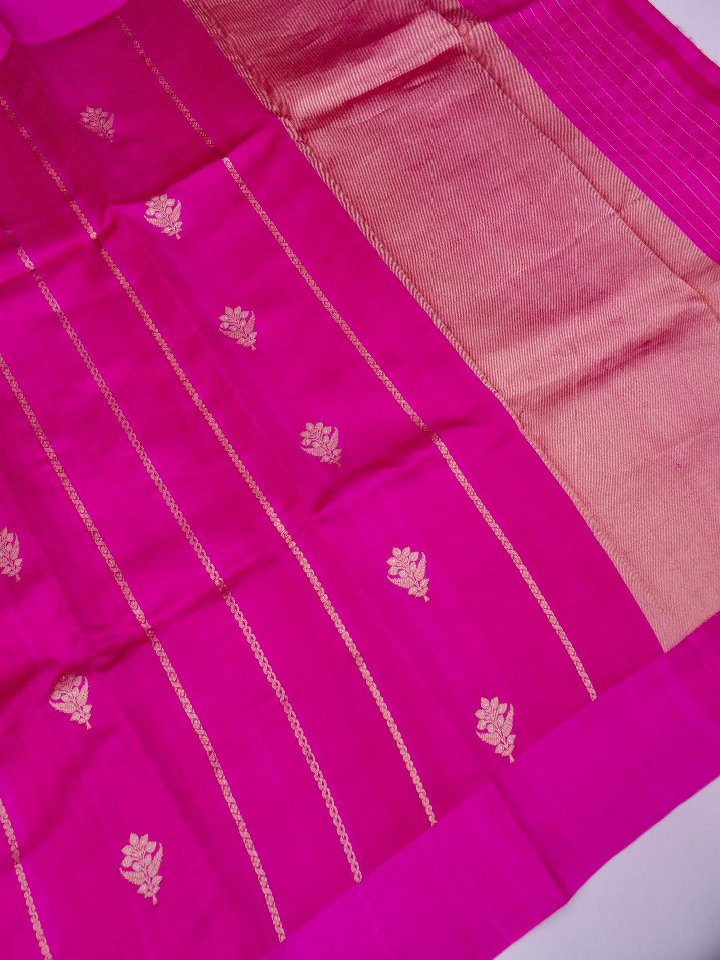 Pure Pink Banarasi R Mango Katan Silk Saree in Full Kadhwa Buti Work