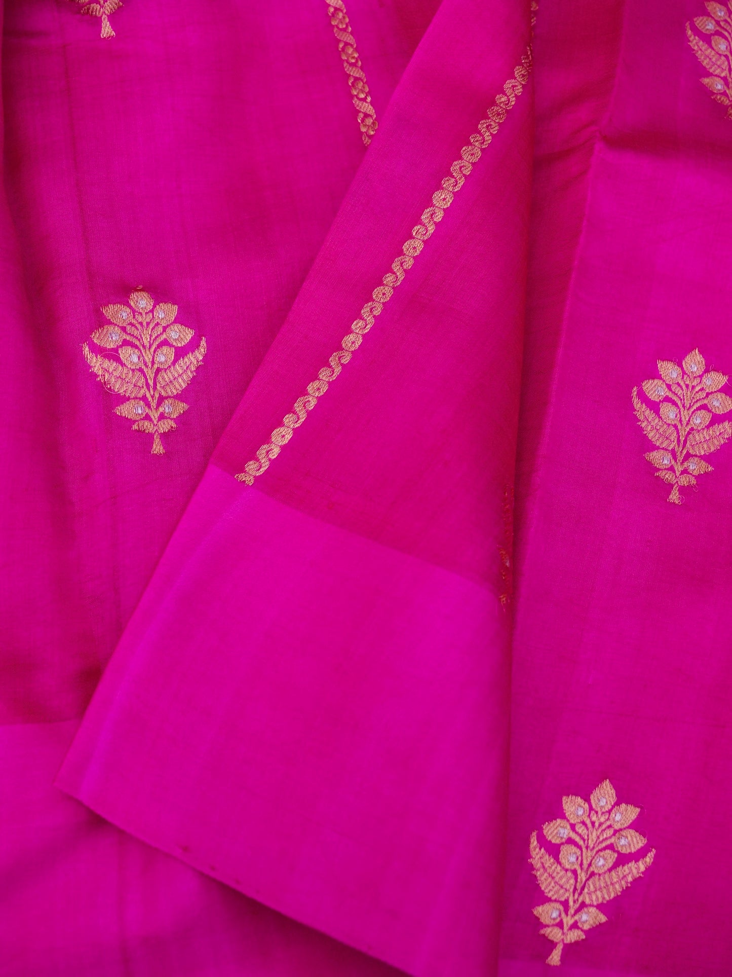 Pure Pink Banarasi R Mango Katan Silk Saree in Full Kadhwa Buti Work