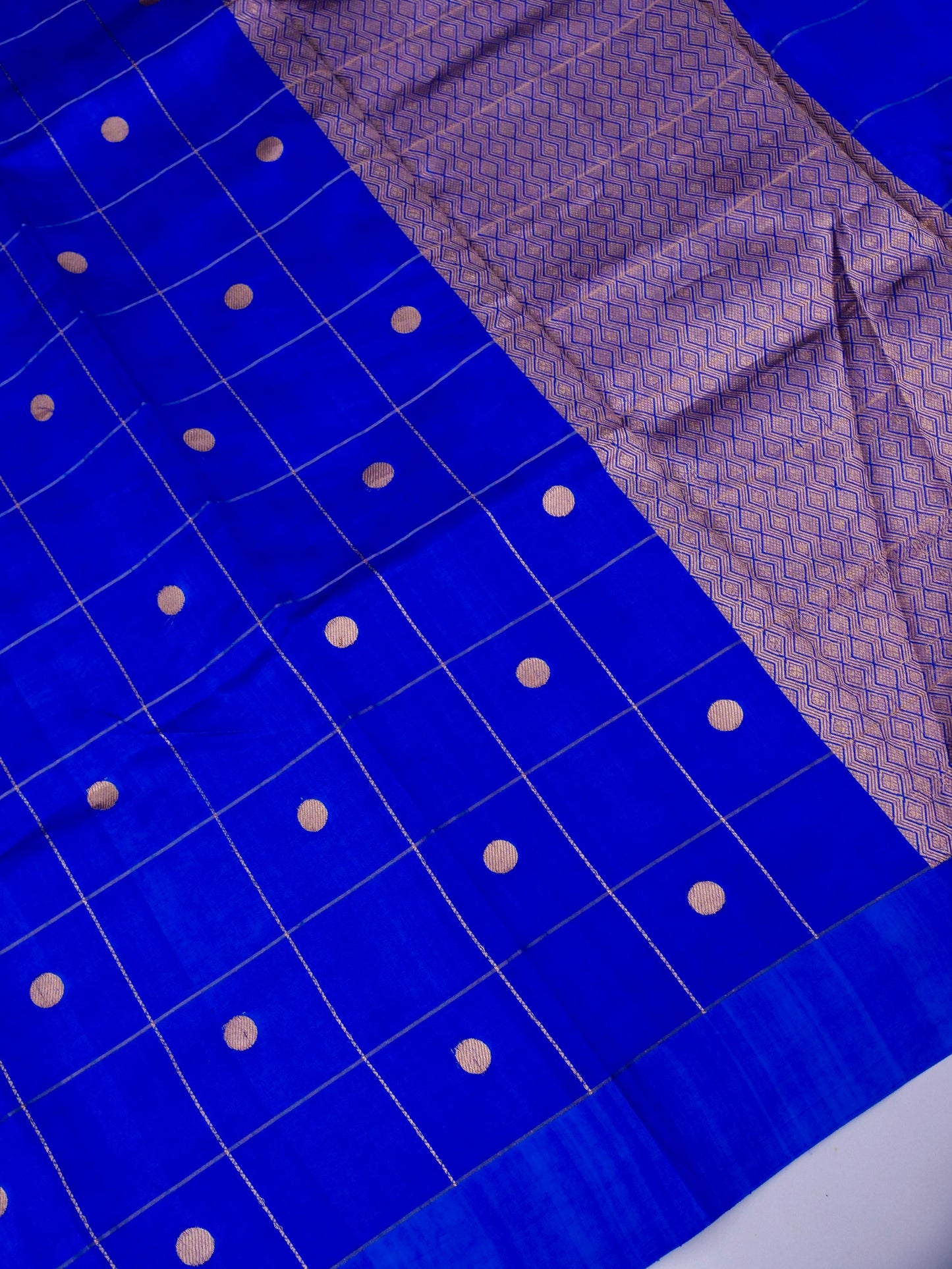 Pure Blue Banarasi Mango Katan Silk Saree with Full Kadhwa Buti