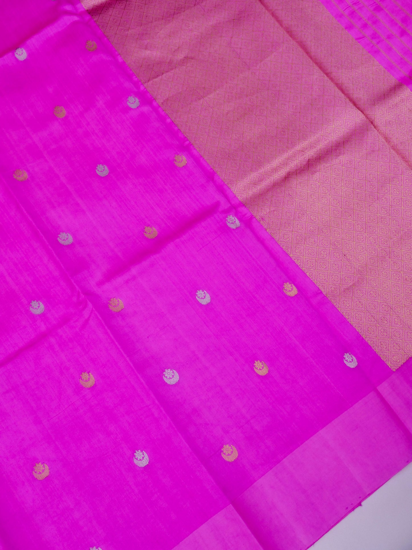 Pure Pink Banarasi Mango Katan Silk Saree in Kadhwa Buti