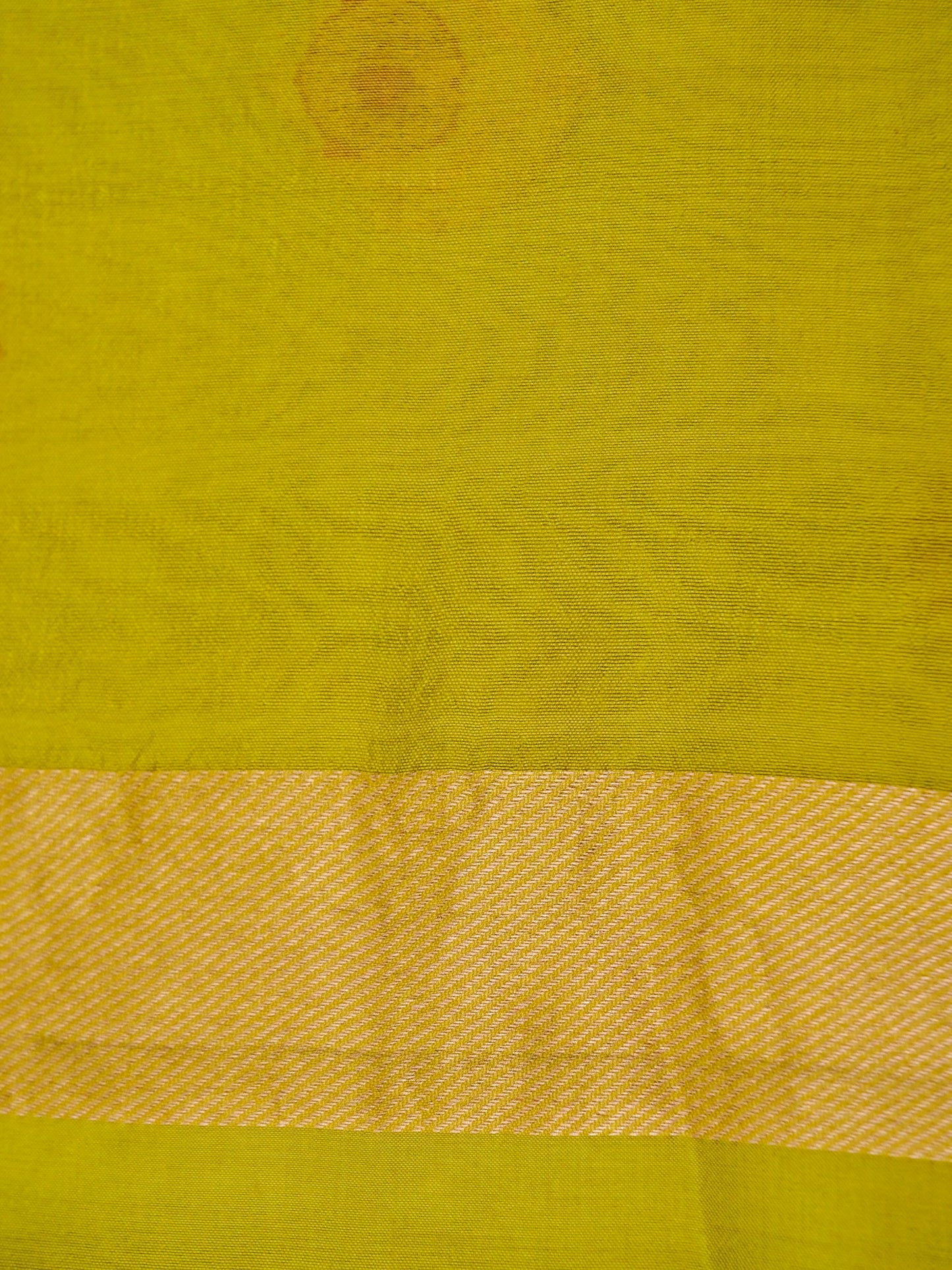 Pure Yellow Banarasi Mango Katan Silk Saree with Kadhwa Buti