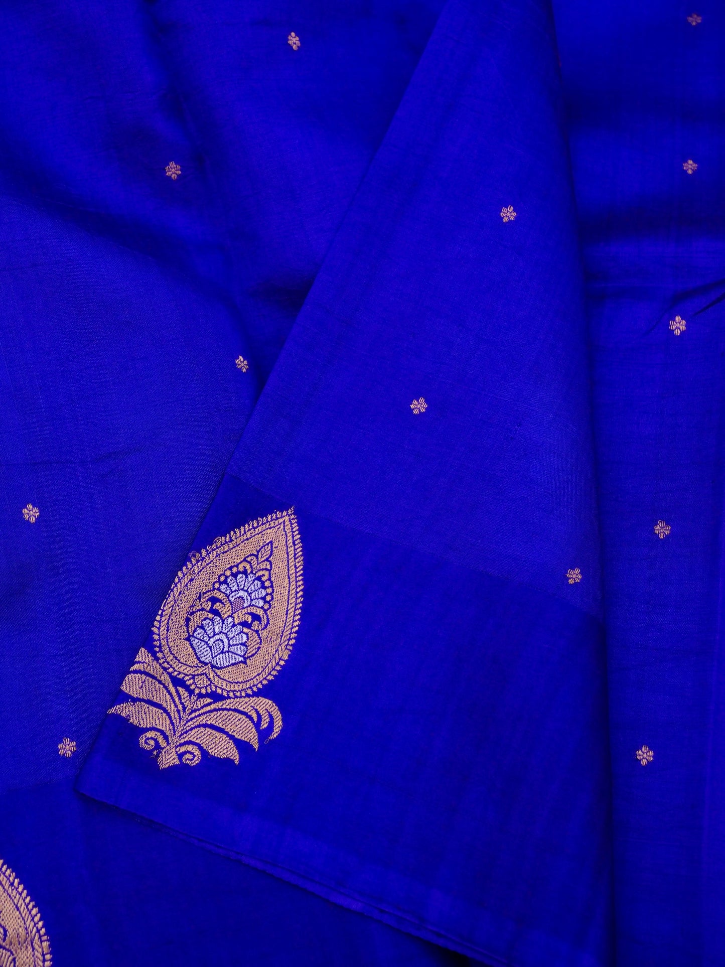 Pure Blue Banarasi Mango Katan Silk Saree with Full Kadhwa Buti