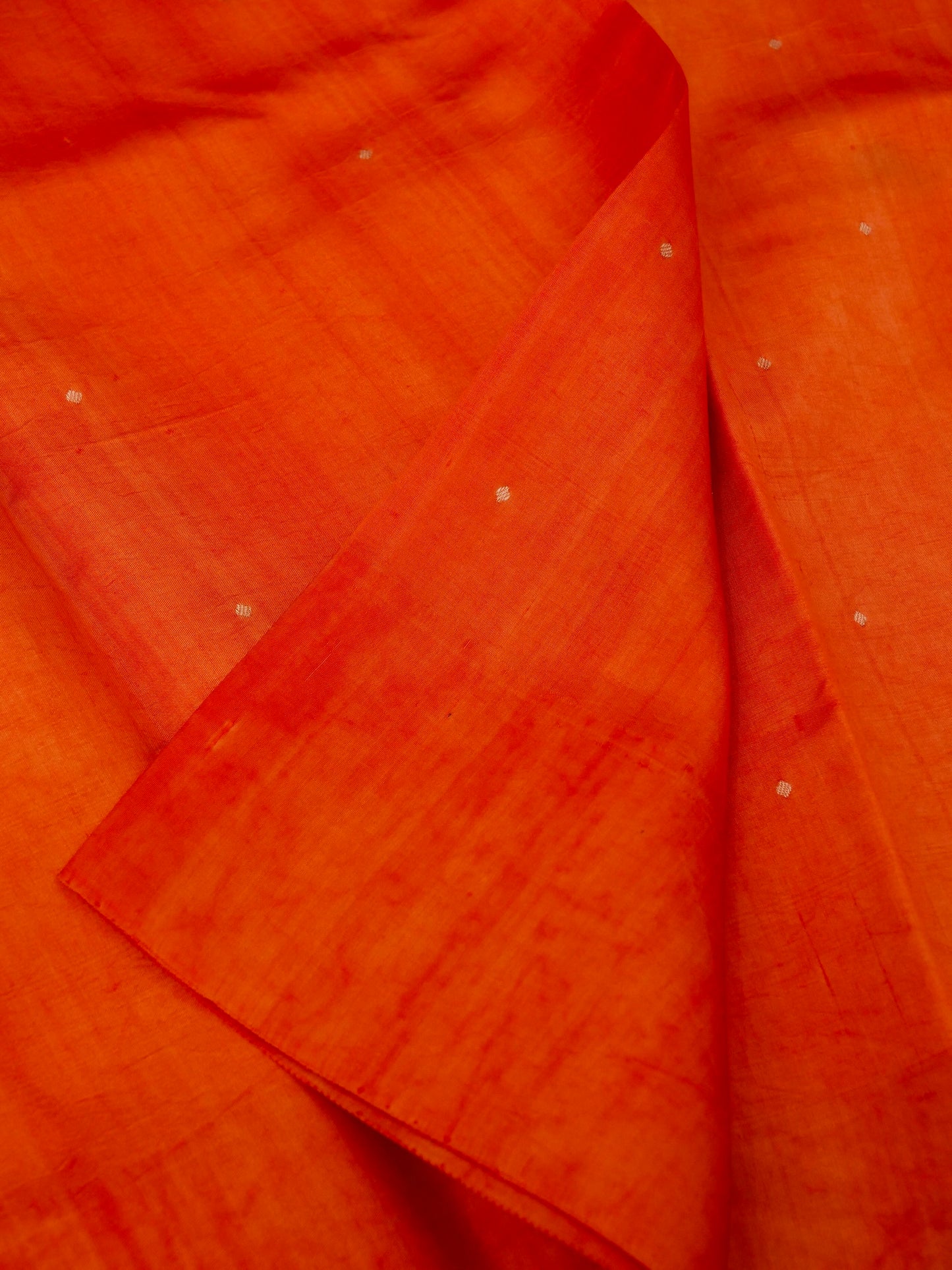 Pure Orange Banarasi Mango Katan Silk Saree in Kadhwa Buti