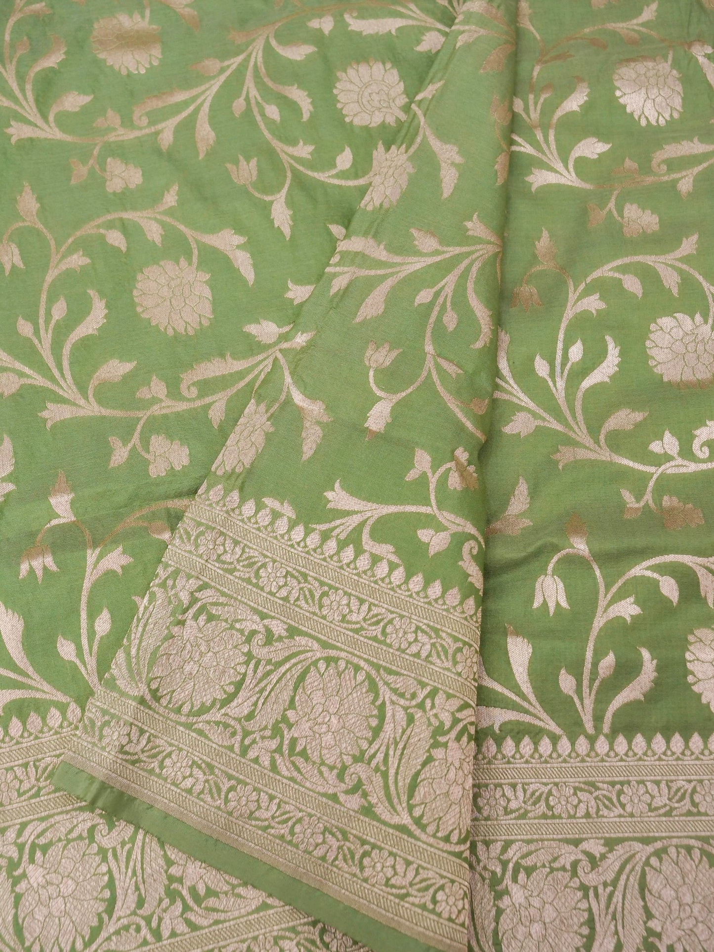 Banarasi Katan Silk Saree with Jangla Jaal and Cutwork Weave