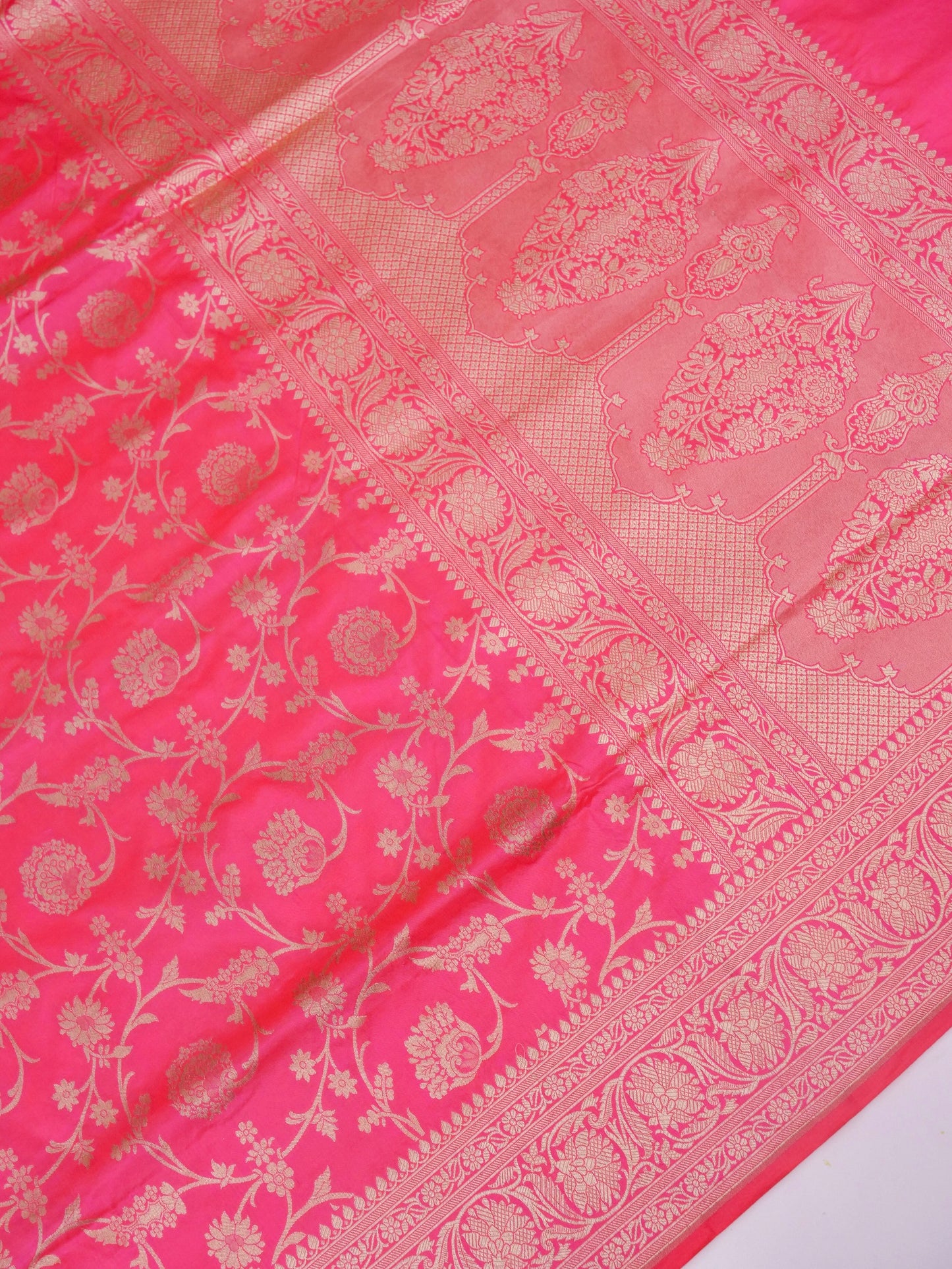 Banarasi Katan Silk Saree with Jangla Jaal and Cutwork Weave