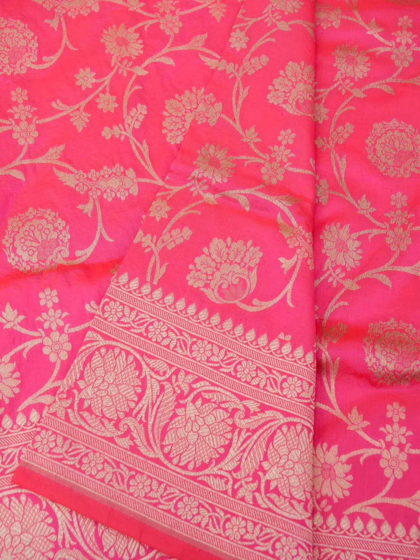 Banarasi Katan Silk Saree with Jangla Jaal and Cutwork Weave