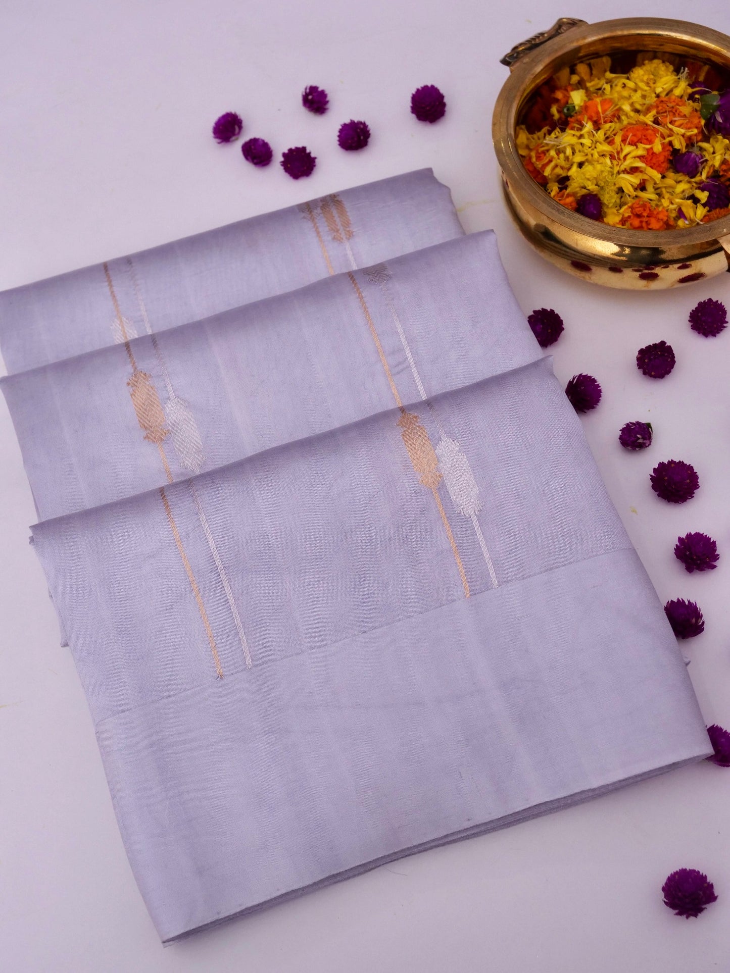 Pure Mango Katan Silk Banarasi Saree with Full Kadhwa Buti By Kalakari