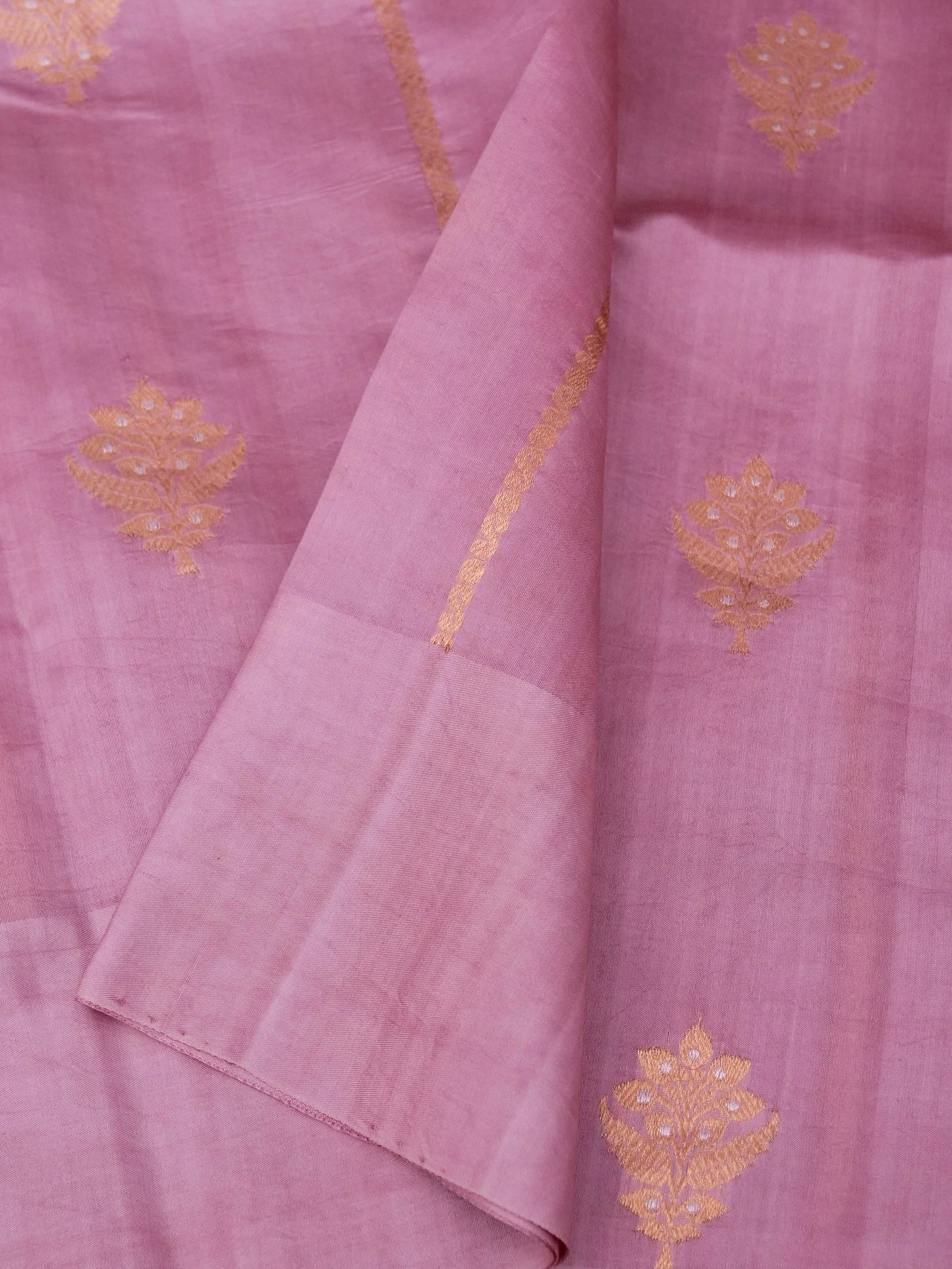 Handloom Mango Katan Silk Banarasi Saree with Kadhwa Buti