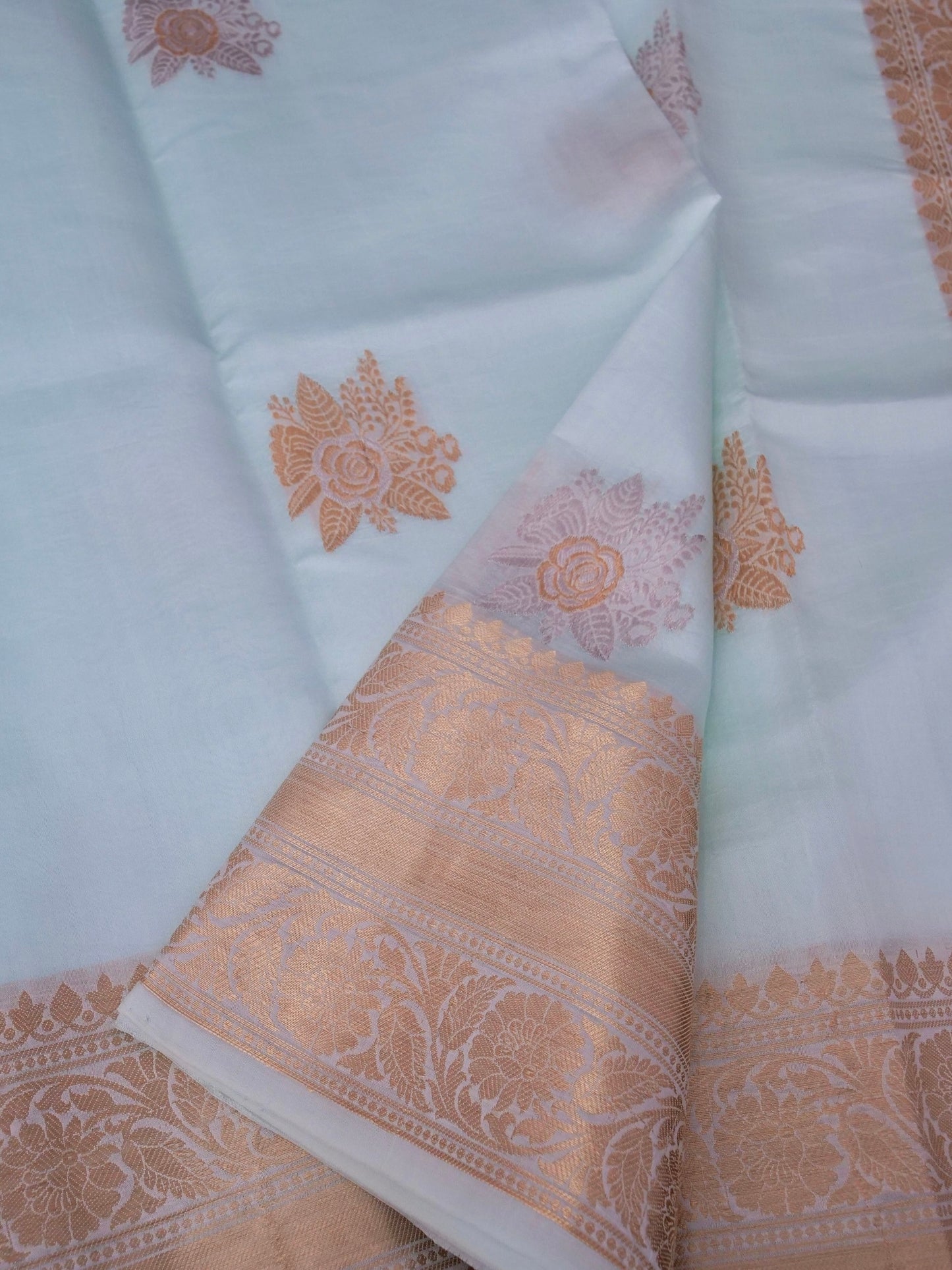 Pure Mango Katan Silk Banarasi Saree in Full Kadhwa Buti