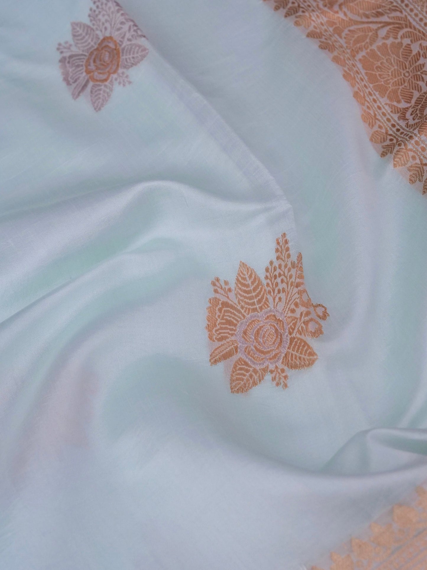 Pure Mango Katan Silk Banarasi Saree in Full Kadhwa Buti