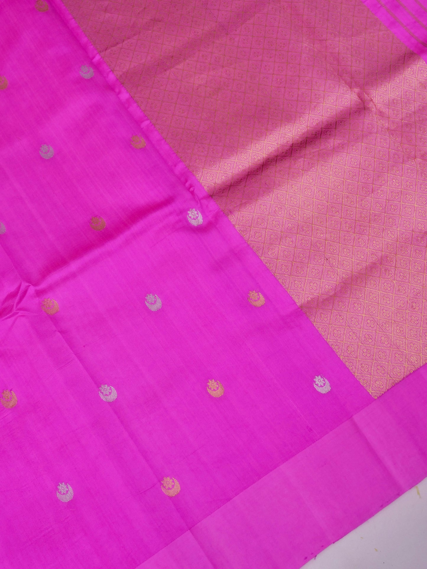 Pure Mango Katan Silk Banarasi Saree with Kadhwa Buti