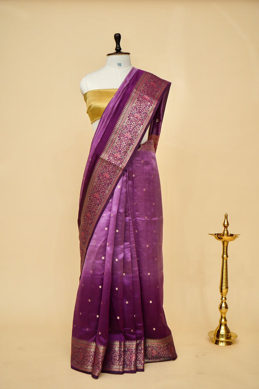 Pure Mango Katan Silk Saree with Jamewar Pallu