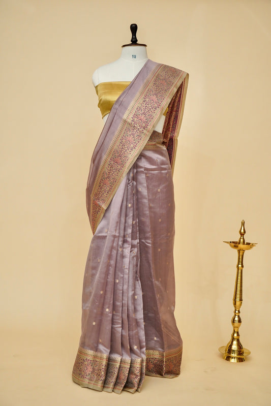Pure Mango Katan Silk Saree with Jamewar Pallu