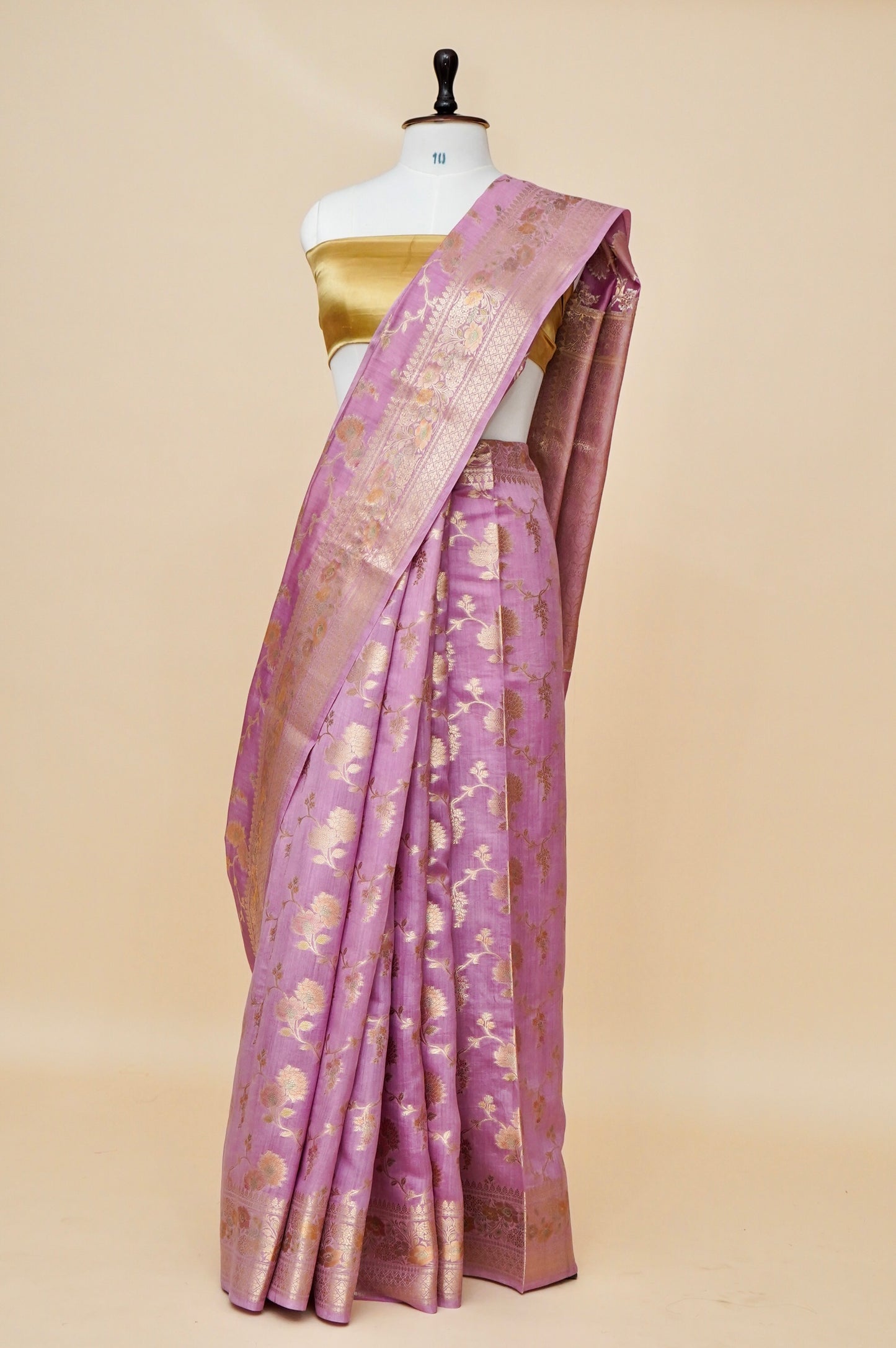 Pure Chinya Silk Banarasi Saree with Intricate Jaal Weaving