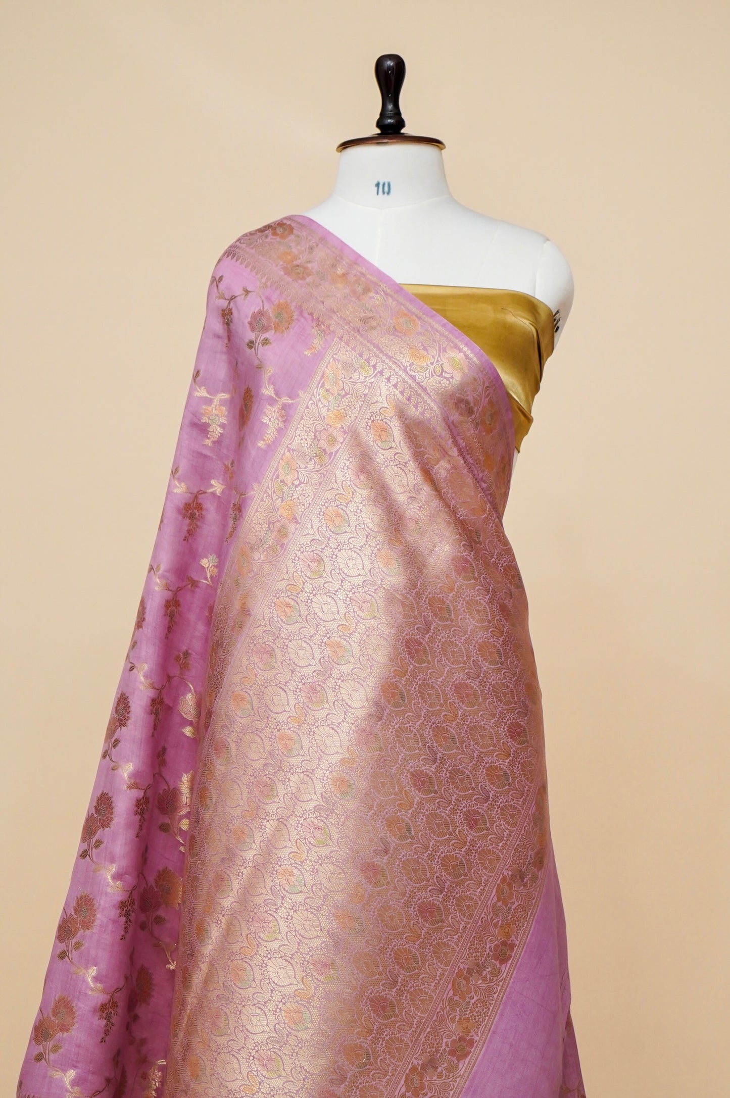 Pure Chinya Silk Banarasi Saree with Intricate Jaal Weaving