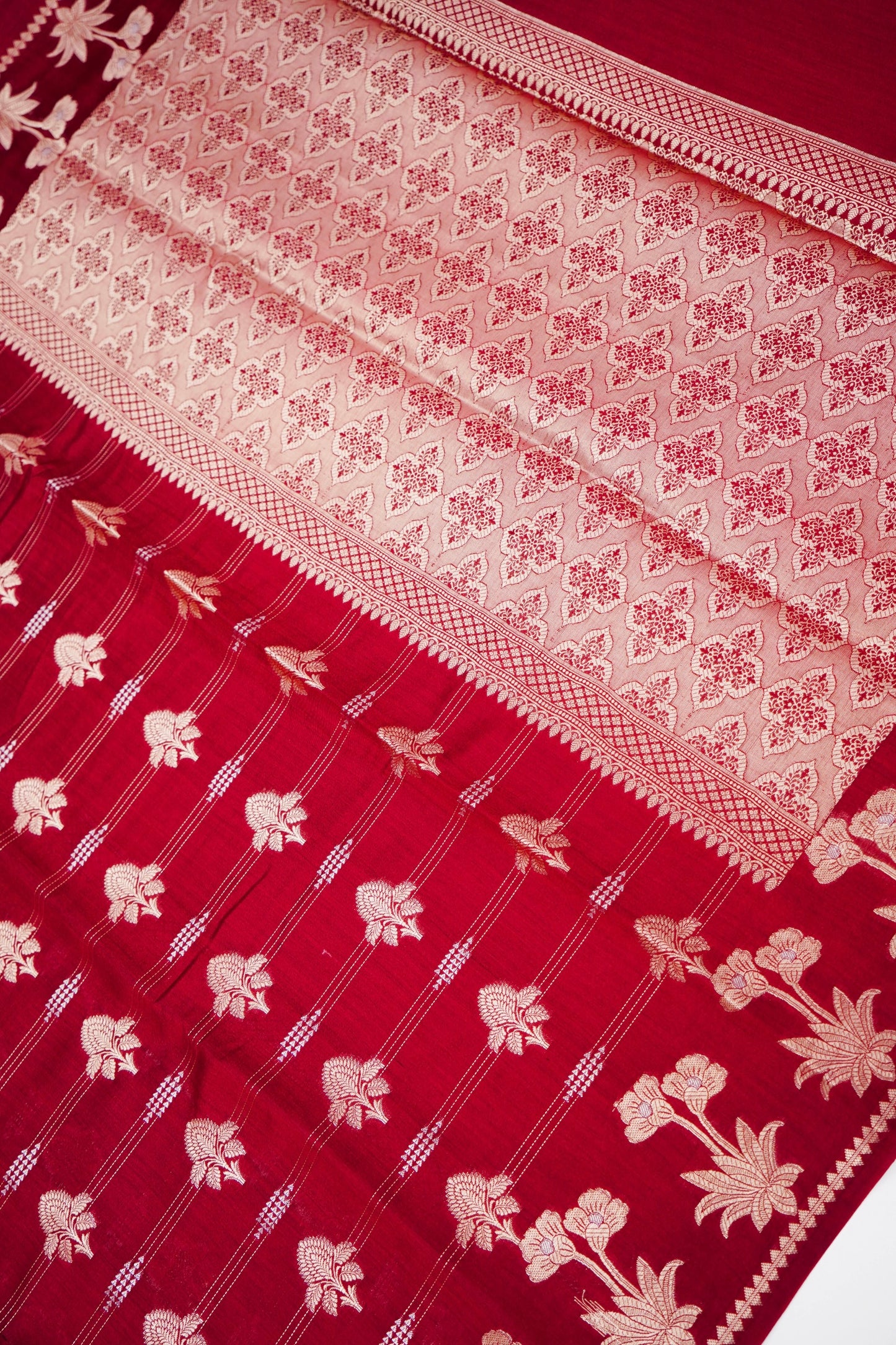 Pure Chinya Katan Silk Jaal Weaving Saree