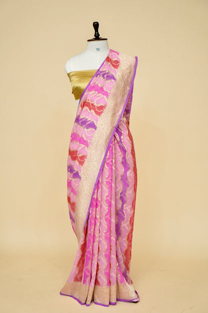 Pure Banarasi Khaddi Georgette Saree with Designer Rangkat Pattern