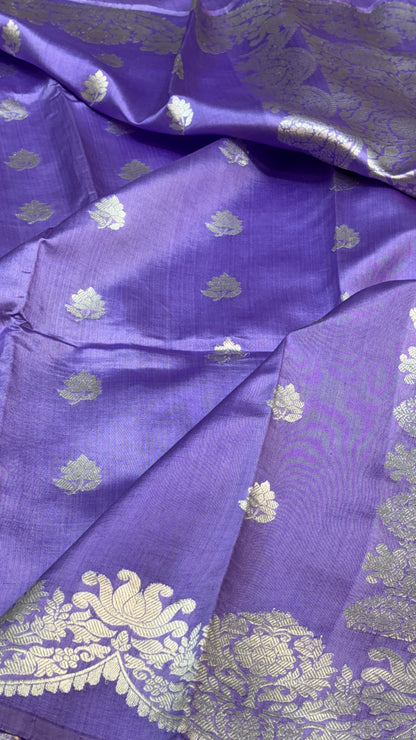 Purple Raw Mango Silk Saree