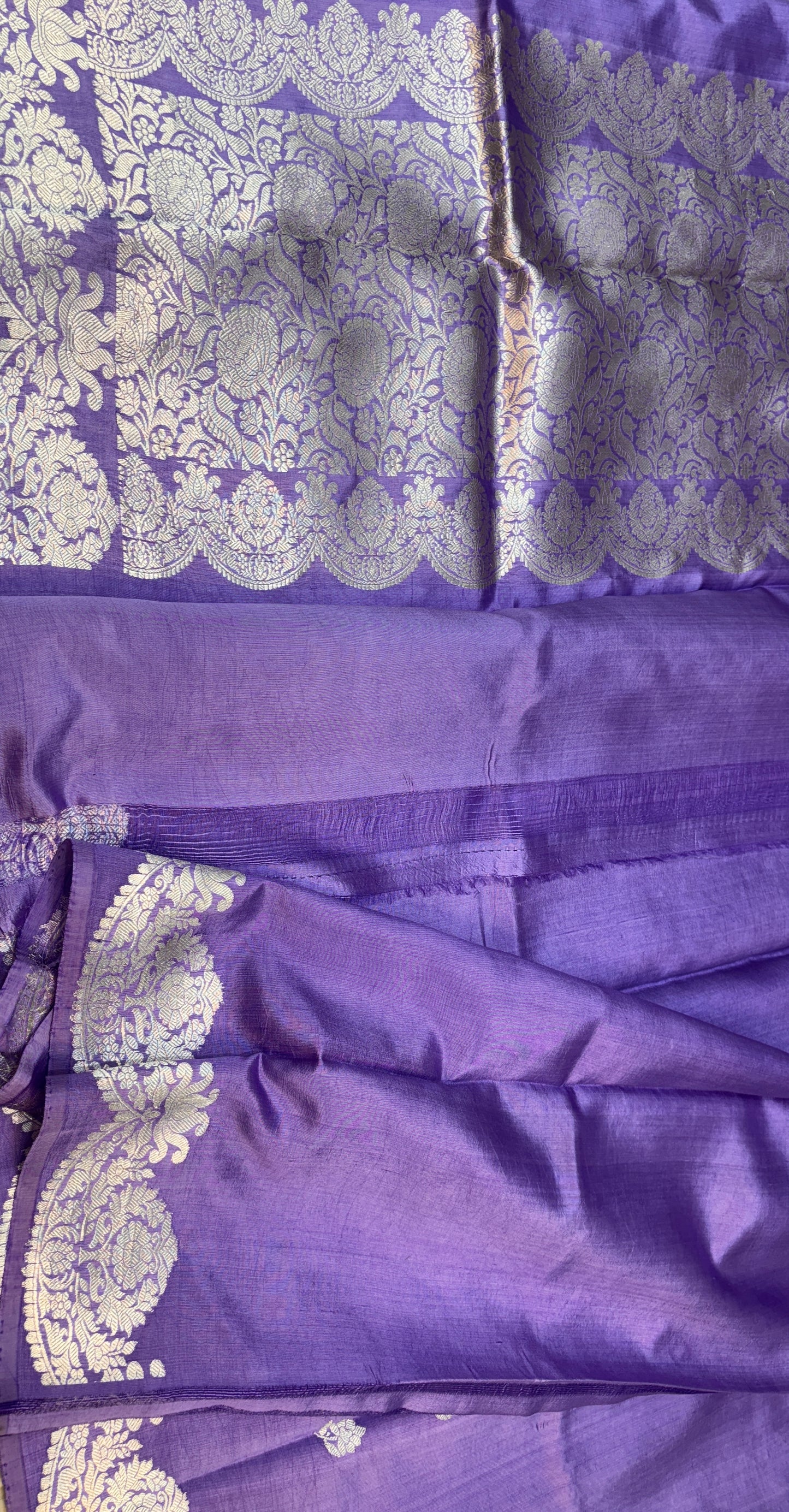 Purple Raw Mango Silk Saree