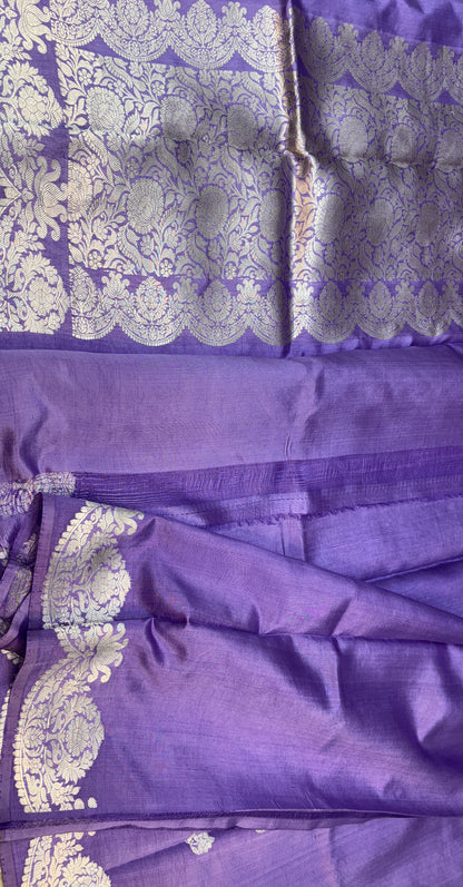 Purple Raw Mango Silk Saree