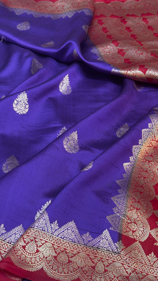 Blue Raw Mango Silk Saree
