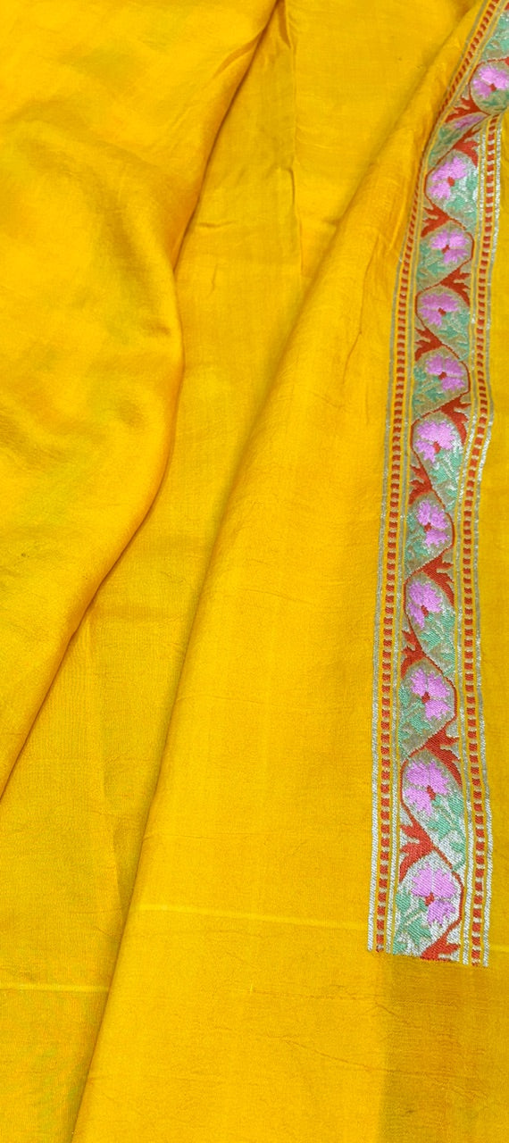 Lavender Tusser Banarasi Georgette Saree