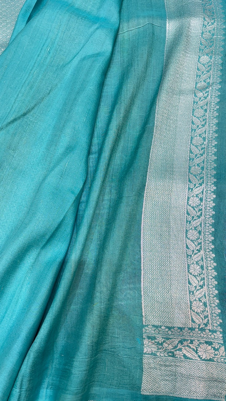 Magenta Pink Banarasi Tusser Georgette Saree