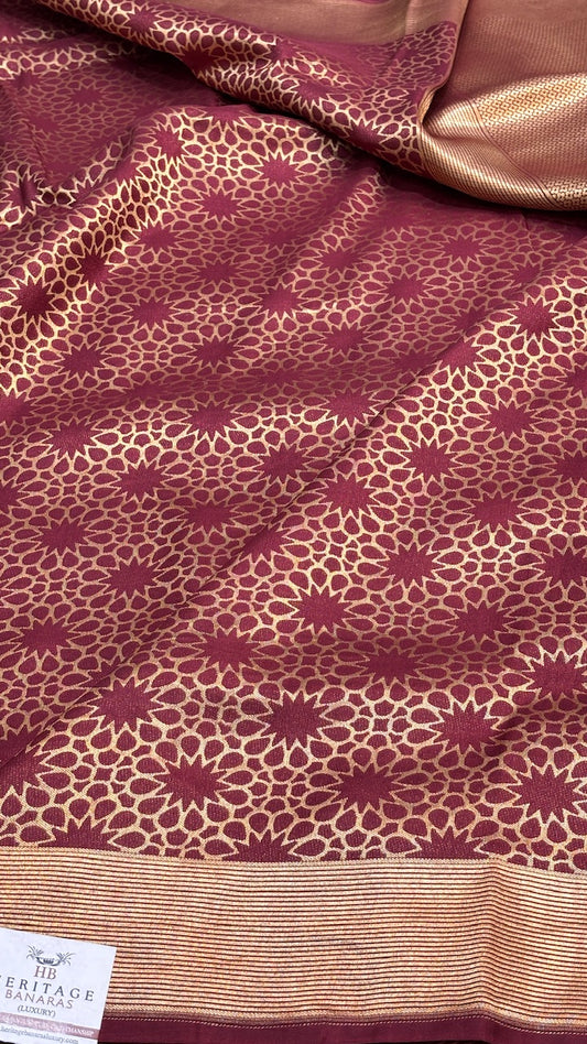 Pink Banarasi Brocade Silk Saree