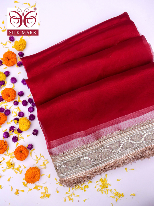 Banarasi Pure Tissue Silk Saree with Brocade Blouse By Kalakari