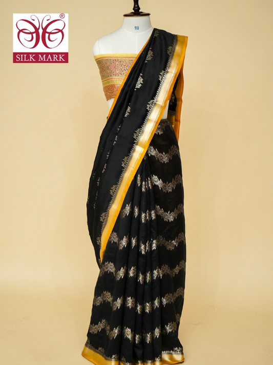 Designer Chinya Silk Banarasi Saree with Aada Jaal Weaving By kalakari