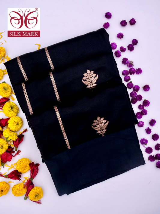 Pure Banarasi R Mango Katan Silk Saree with Kadhwa Buti By kalakari