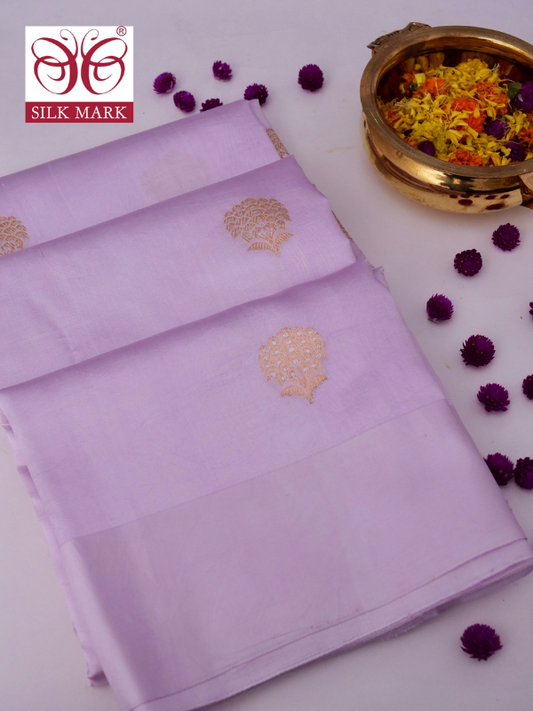 Pure Mango Katan Silk Banarasi Saree in Kadhwa Buti Work By kalakari