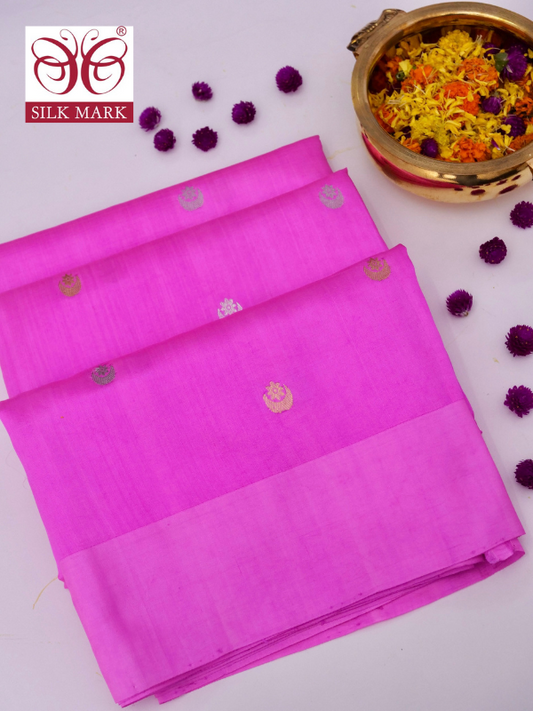 Pure Mango Katan Silk Banarasi Saree with Kadhwa Buti By Kalakar