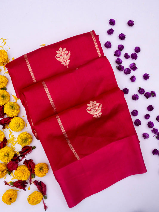 Pure Red Banarasi R Mango Katan Silk Saree in Full Kadhwa Buti Work | Silk Mark Certified