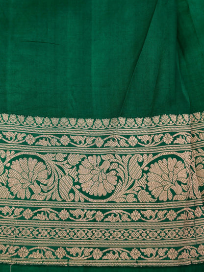 Pure Green Banarasi R Mango Katan Silk Saree in Full Kadhwa Buti Work | Silk Mark Certified