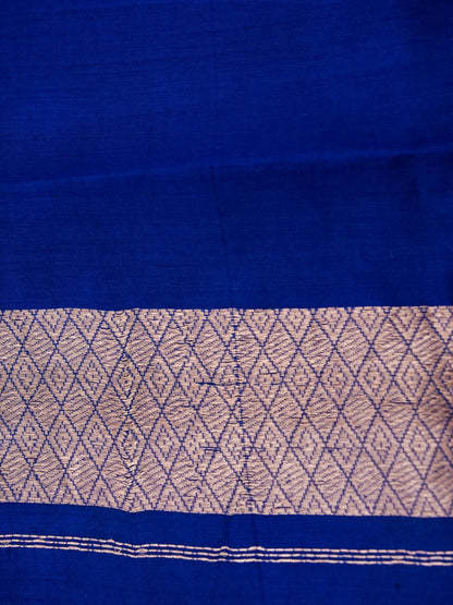 Pure Blue Banarasi R Mango Katan Silk Saree in Full Kadhwa Buti Work | Silk Mark Certified