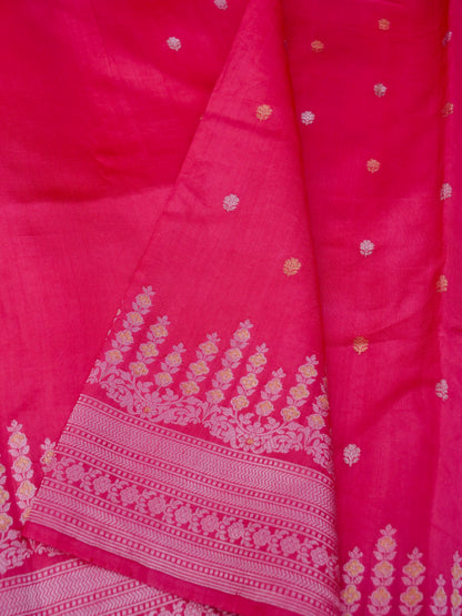 Pure Pink Banarasi R Mango Katan Silk Saree in Full Kadhwa Buti Work | Silk Mark Certified